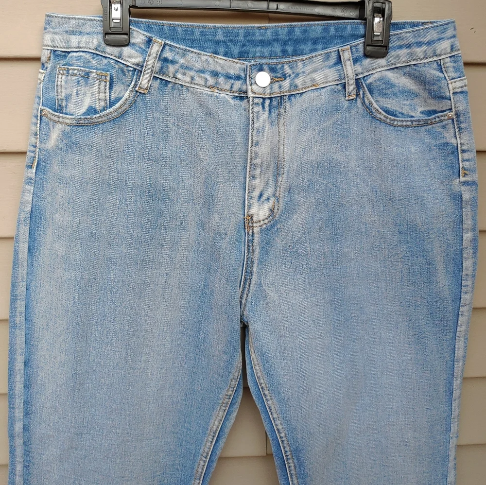 Light Wash Plus Blue Jeans Boyfriend 90s Fashion